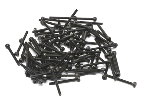 iexcell 100 Pcs M2 x 20mm Thread Pitch 0.4 mm Alloy Steel 12.9 Grade Hex Socket Head Cap Screws Bolts Kit, Black Oxide Finish - size: M2 x 20mm