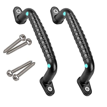2 Luminous Playground Safety Handles, Sturdy Swing Sets Grab Toys, Jungle Gymnastics and Playroom Ladder, Door, Bunk Bed Handles (Black) - color: black 2 PCS