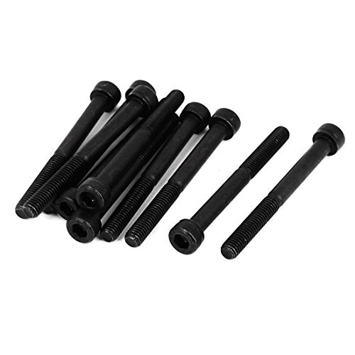 uxcell M5x50mm 12.9 Alloy Steel Hex Socket Screws Partially Threaded Bolt Black 10Pcs - size: M5x50mm