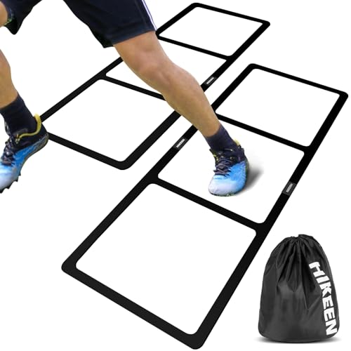 Hikeen Agility Ladder - Speed Ladder for Football, Basketball - Durable Rubber Training Ladder for Footwork with Carry Bag, No Assembly, Portable & Non-Slip Agility