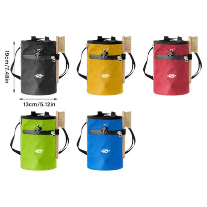 Camper Accessories, Climbing Chalk Bag Adjustable Waist Bag Strap Zippers Storage Holder, Rock Climbing Bouldering Chalk Bag