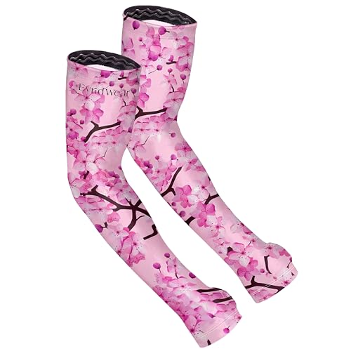 Evridwear Gardening Sleeves,UV Protection Cooling Arm Sleeve Women Men | UPF 50+ UV Sun Protection,Scratch Resistant Cover,for Farming,Driving,Outdoor - color: Purple Blossom Floral, size: XX-Large