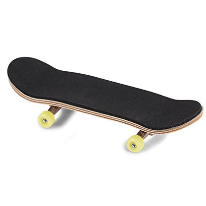 Milltrip Wooden Finger Skateboards, 1Pc Maple Wooden Alloy Fingerboard Finger Skateboards with Box Reduce Pressure Gifts (Yellow) - color: Yellow