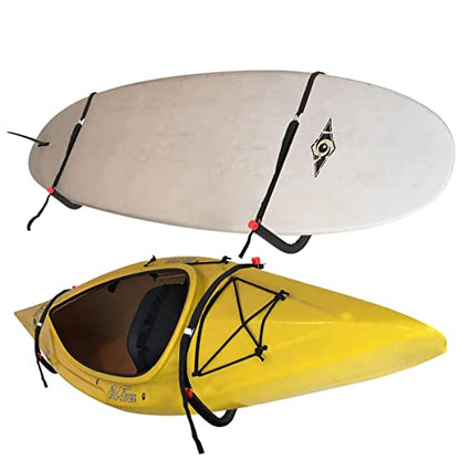 Kayak Storage Racks, Wall Mount Garage Storage Hooks for Kayaks, SUP, Paddle Boards and Surfboards, Heavy Duty Hangers - size: 20.5in-2 Pack