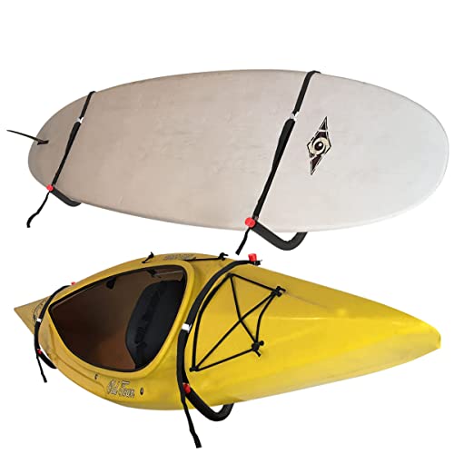 Kayak Storage Racks, Wall Mount Garage Storage Hooks for Kayaks, SUP, Paddle Boards and Surfboards, Heavy Duty Hangers - size: 20.5in-4 Pack