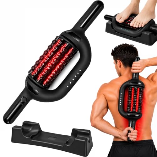 Electric Roller Massager with 630nm Red Light, 4000mAh 6-Speed Body Roller for Lymphatic Massage, Sore Muscle Relief, Cellulite & Lipedema Massage for Legs, Arms, Back, Feet & Full Body