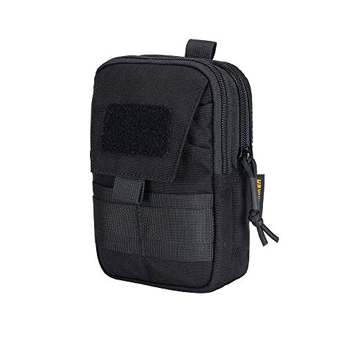 EXCELLENT ELITE SPANKER Tactical Molle EDC Pouch with Cellphone Pouch | Molle admin pouch,molle utility pouch,tool pouch,Organizer Nylon Belt Waist Bag - color: Black