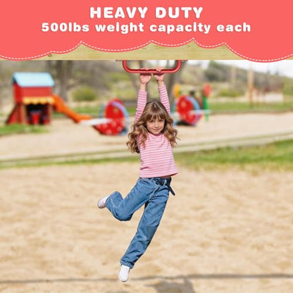 Dolibest 6 Pack 17-Inch Safety Handle, Heavy Duty Metal Safety Playground Handles, Indoor Monkey Bars, Playset Grab Handles for Kids Playhouse, Climbing Frame, Treehouse, Swing Set Accessories -Red - color: D:Red-17 Inch-6pcs