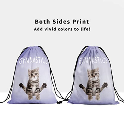 Gymnastics Grip Bag for Gymnasts Gymnastic Drawstring Bag Gym Athlete Bag - color: Purple Gymnastics Cat, size: 9.25" x 12" (Pack of 1)