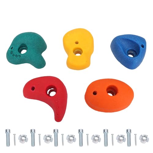 Climbing Holds, 5Pcs Multi Colored Small Size Resin Wall Climbing Holds Kit for Indoor Outdoor