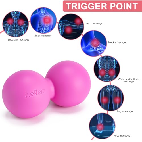 Aegero Peanut Massage Ball-Double Lacrosse Massage Ball, Mobility Ball for Myofascial Release,Yoga Therapy,Trigger Point Therapy,Muscle Knots and Acupoint Massage (Purple Firm Ball) - color: Purple