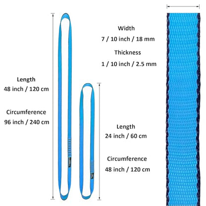 18MM Nylon Climbing Slings Runners 23 kN Strong Webbing Straps for Rock Climbing, Rappelling, Swing, Yoga Hammock etc - color: 1PC Blue, size: 24inch/60cm