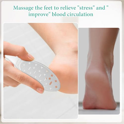 2 Pcs Stainless Steel Foot Scraper Metal Foot File Double Sided File Callus Remover Professional Feet Rasp Scrubber for Wet or Dry Skin Easy to Clean Pedicure Tool Heel (Fresh Style) - size: Fresh Style