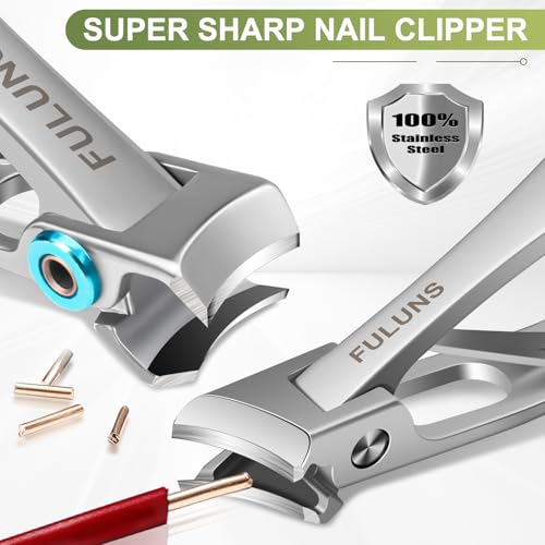 Toenail Clippers for Men Thick Toenails with 16MM Wide Jaw Opening, Large Nail Clippers for Seniors Thick Nails with Long Handle, Heavy Duty Sharp Slanted Nail Cutter Gifts for Men Women Adults - style: Silver Slanted Nail Clippers Set