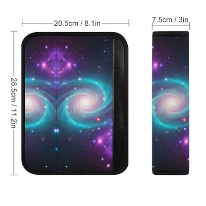 2 Pack Universe Outer Space Blue Purple Starry Sky Night Pattern Car Seat Straps Shoulder Pads Soft Padded Seat Belt Cushion for Kids, All Vehicles, Pressure Relief - color: Pattern 917