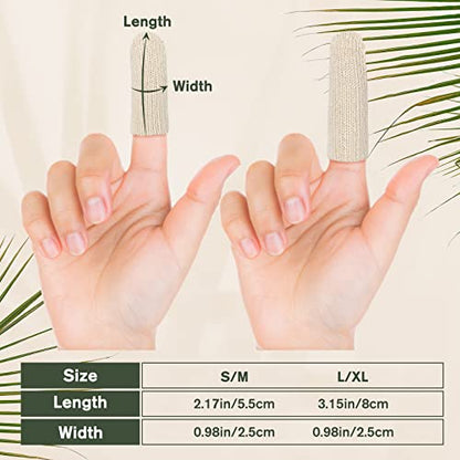Evridwear 20PCS Cotton Finger Cots for Eczema, Cracked Skin, Calluses | Moisture Wicking Cotton Cushion Finger Covers Cot Sleeves Fingertips Protect for Men & Women,L/XL - size: 1 Pack Long