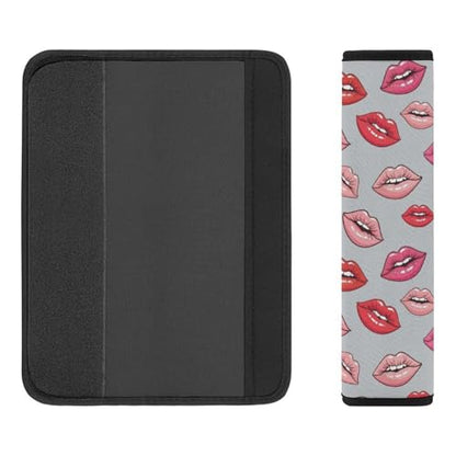 Universal Soft and Comfortable Car Seat Straps Shoulder Pads for Adult Use, Stroller Pushchair High Chair, 2PCS Lips Prints Kiss Lipstick Mouth Red Harness Pads Strap - color: Pattern 926