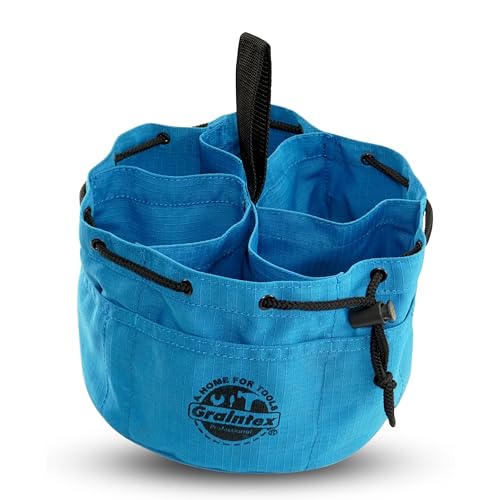 Graintex 18 Pockets Grab Bag Rip-stop Canvas Drawstring Closure, Small Part Organizer Pouch, Small Tools, Screws, Parts, Parachute Tool Bag for Efficient Storage - Royal Blue - color: Royal Blue