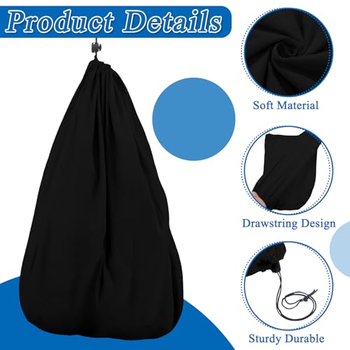 4 Pcs Travel Shoe Bags Spandex Shoes Pouch with Interior Divider and Drawstring for Women Men Luggage Packing (Black) - color: Black