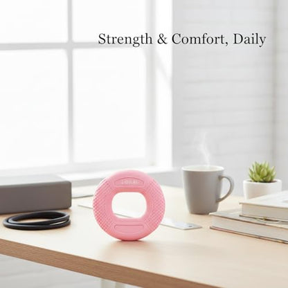 Adjustable Hand Grip Strengthener with TPE Handles for Forearm, Finger & Wrist Training - Portable Fitness Tool - color: Pink