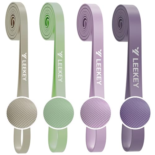 LEEKEY Pull Up Assistance Bands,Muit Levels Resistance Bands for Senior/Adults,Exercise Bands with Door Anchor, Strength Bands for Fitness Training, Physical Therapy,Home Gym Workouts - color: 5-85LBS GRAY PURPLE