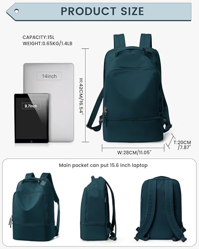 Gym Backpack for Women, Gym Bag with Shoe Compartment, Water Resistant Lightweight Sports Yoga Travel Backpack with Wet Pocket,Cheer Backpack,Blue | Sports Backpack with Wet Pocket Lightweight Cheer Bag Yoga Travel Casual Daypack & Luggage Strap & Water B