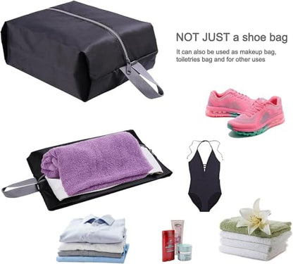 YAMIU Travel Shoe Bags Set of 4 Waterproof Nylon with Zipper for Men & Women, Black - style: 4 Pack - Black