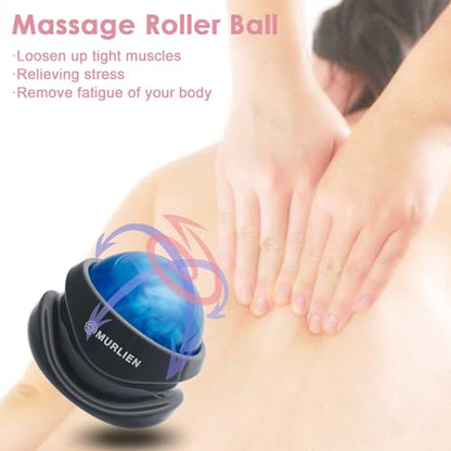 Massage Roller Ball, Tight and Sore Muscles Relief, Manual Massager, Alleviating Shoulder, Arms, Back, Legs, Calves or Muscle Tension - color: Blue