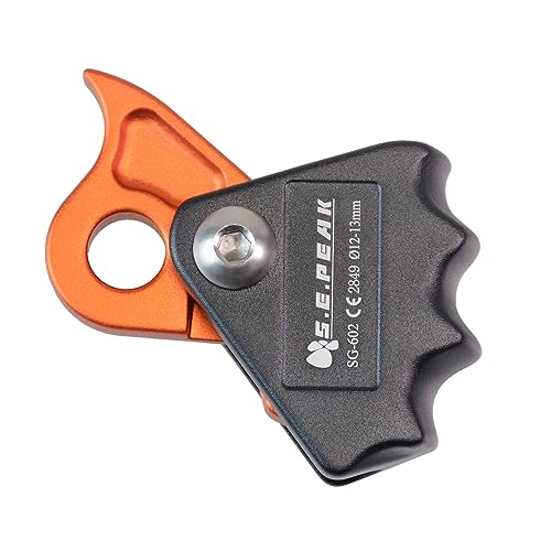 Detachable Climbing Ascender 15kN Rope Grab Ascender, Flip Line Adjuster, Fall Protection Belay Device for Rock Climbing,Tree Arborist/Fit for 11~13 MM Rope - color: Black-undetachable