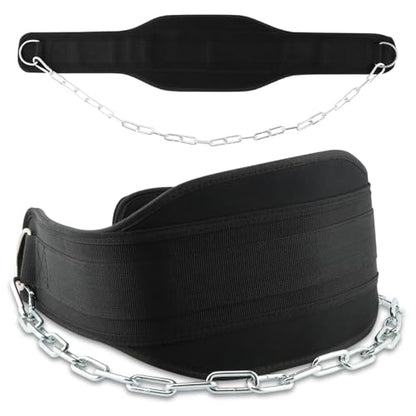 Dip Belt with 34in Heavy Duty Chain for Pull-Ups and Powerlifting | Weighted Dip Belt designed for stable and secure weighted workouts.550lbs - 650lbs Weight Capacity