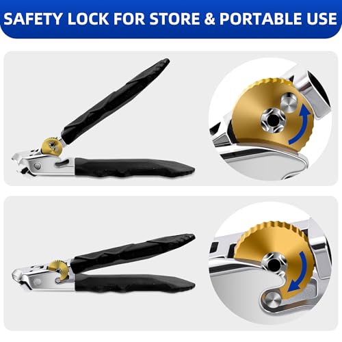 6PCS Toenail Clippers for Seniors Thick Toenails, Heavy Duty Nail Clippers for Men, Ultra Sharp Slanted Ingrown Toenail Clippers with Catcher, Wide Jaw Large Nail Cutters with Leather Case