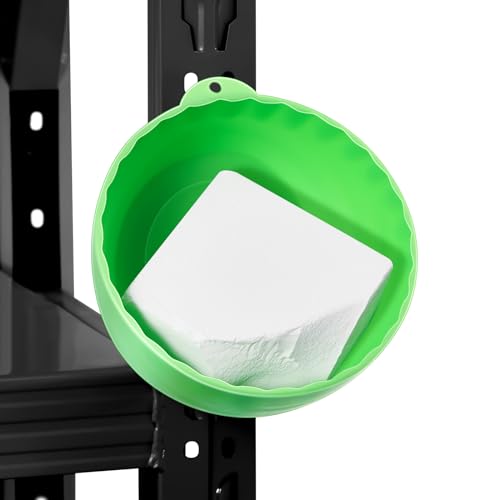 SiliFine Gym Chalk Bowl Magnetic Weightlifting Chalk Holder Workout Bucket Chalks Blocks for Weightlifting Multi Position Storage Bowl Container Accessory, Curved Magnetic Nuts and Bolts Tray - color: Green