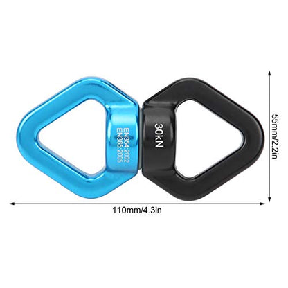 RiToEasysports Climbing Rotational Device, 360 Degree with Sealed Steel Ball Bearings for Rock Climbing Swing Aerial Yoga Hammock - color: Black Blue