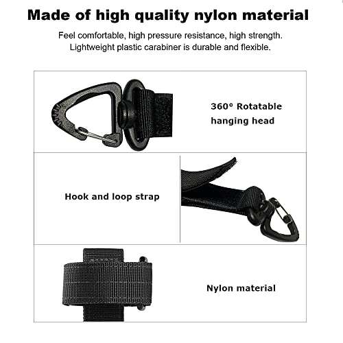 FAZee Glove Holder for Duty Belt Gloves Strap Work Gloves Safety Clip Outdoor Tactical Glove Keeper Climbing Rope Storage with 360° Swivel Hook Buckle