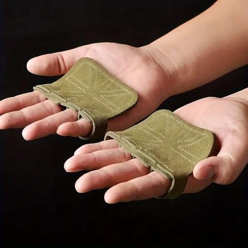 A Pair of Square Cowhide Four-Finger Glove Protectors for Fitness - Non-Slip, Wear-Resistant, Unisex, Prevents Calluses