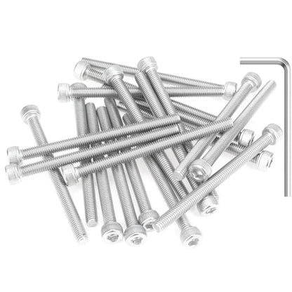 HELIFOUNER 20 Pieces M5 x 65mm, Thread Pitch 0.8mm, 304 Stainless Steel (18-8) Hex Socket Head Cap Screws, Fully Threaded - size: M5 x 65mm