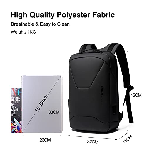 FANDARE Anti-Theft Backpack Business Daypacks fits 15.6 Inch Laptop Travel Large Backpack with USB Charging Port Waterproof Computer Bag Bookbag for Women Men Notebook Black - color: Black