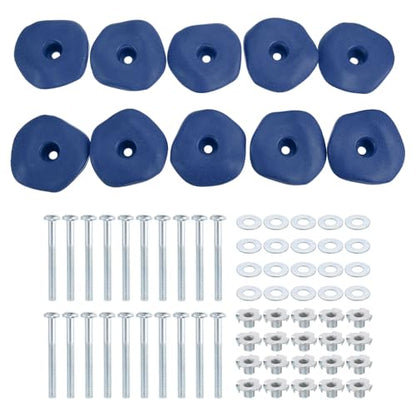 PATIKIL Rock Climbing Holds, Climbing Rock Wall Grips Play Set Climber Attachments with Single Holes for Playground - color: Blue, style: Blue-C