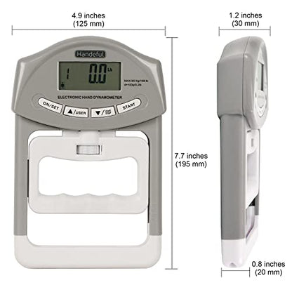Handeful Grip Strength Tester, Hand Grip Dynamometer, Electronic Handgrip Testing for Sports Home School Use