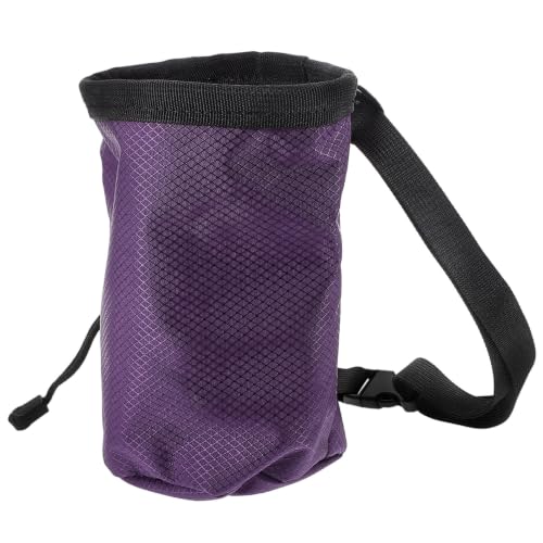 ULTECHNOVO Large Capacity Purple Chalk Bag for Outdoor Climbing Activities, Made with Sturdy Oxford Cloth and Fleece, Featuring Enhanced Grip and User-Friendly Design for Rock Climbing