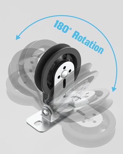 Gym Pulley Blocks, 3.5Inch/88mm Wall Mount Fixed Pulley Wheel, Upgrade Rotation 180 Degree, Load Bearing 300LBS, Heavy Duty Swivel Wheel for LAT System, DIY Fitness - style: Wall-mounted Pulley -2 Pack