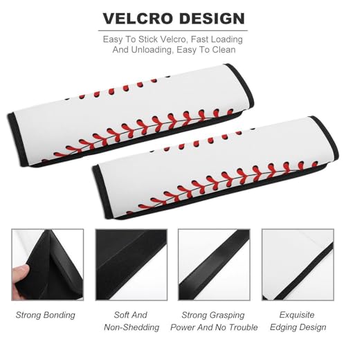 2PCS Breathable Car Seat Belt Pad for Elderly Support, Stroller Pushchair High Chair, Baseball Seat Belt Cushion, Anti-Slip Pad - color: Pattern 643