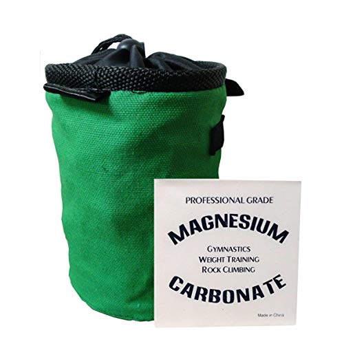 Z ATHLETIC Rock Climbing Chalk Bag & Gym Chalk Ball Combo for Bouldering, Gymnastics, and Weightlifting (2oz Block, Multiple Colors) - color: Green