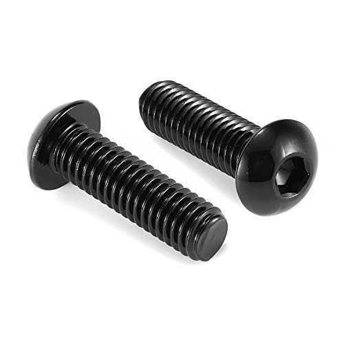 1/4-20 x 7/8" Button Head Socket Cap Bolts Screws, 20Pcs 304 Stainless Steel 18-8, Allen Hex Drive, Black Oxide by SG TZH(with Hex Spanner) - size: 1/4-20 x 7/8"