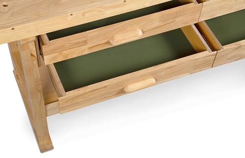 WEN 60-Inch Hardwood Workbench with Four Drawers and Onboard Vise (WB6020) - size: 60-Inch
