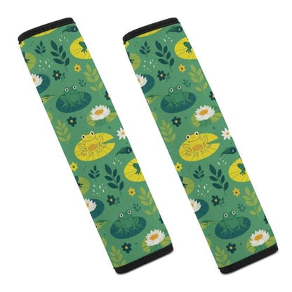 1 Pair Universal Soft and Comfortable Seat Belt Shoulder Pad for Kids, Stroller Pushchair High Chair, Cute Frogs Shoulder Protector, Anti-Slip Pad - color: Pattern 405