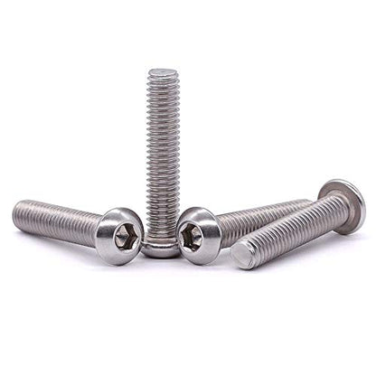 1/4-20 x 1-1/4" Button Head Socket Cap Bolts Screws, 304 Stainless Steel 18-8, Allen Hex Drive, Bright Finish, Fully Machine Thread, Pack of 50 - size: 1/4-20 x 1-1/4