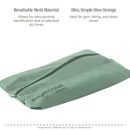 Eagle Creek Pack-It Reveal Shoe Sack - Breathable Shoe Storage Sack for Optimizing Luggage Space - Quick-Drying Material - Lightweight - Translucent Fabric - Washable - Ventilate - color: Grey