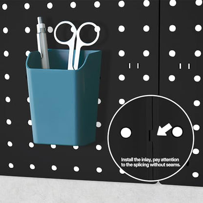 Peg Board, 6Pcs Pegboard Wall Organizer Panels Black Pegboard Wall Mount, ABS Pegboard for Home, Craft Room, Garage, Kitchen, Workshop, Tool Organization, 10 * 10in Peg Boards. (No Hooks and Bins). - size: Black Peg Board- 6Pcs