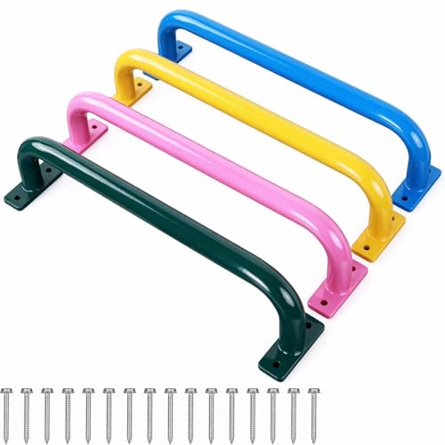 ESPETS 17 Inch 4 Pieces Multicolored Indoor Monkey Bars for Playground | Indoor Playroom Kids Monkey Bars, Outdoor Grab Bars for Swing Set Attachment, Playset Accessories, Jungle Gym - color: Multicolored -4 Pcs